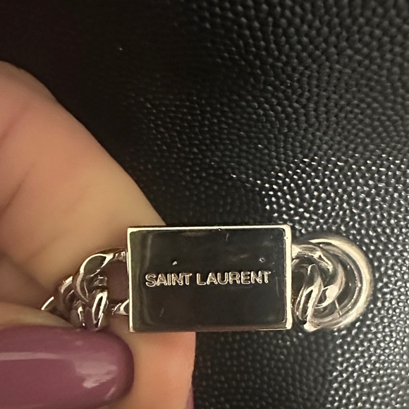 Yves Saint Laurent Black Crossbody Bag with Silver Chain - Picture 4 of 5